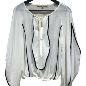 Babylon Collection off-white baggy Italia blouse size 42/ US 4
